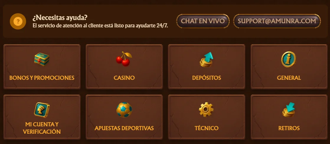 Soporte al cliente de Amunra Casino Soporte al cliente de Amunra Casino